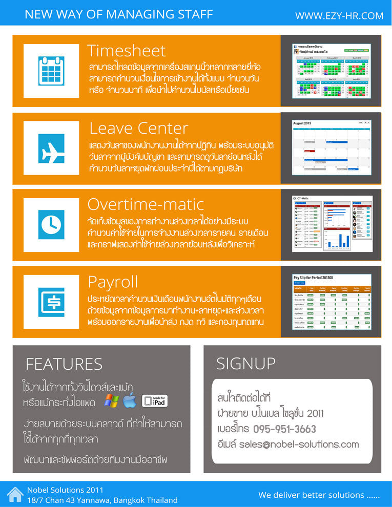 โปรแกรมเงินเดือน และฝ่ายบุคคลออนไลน์ EZY-HR - Standard Plan